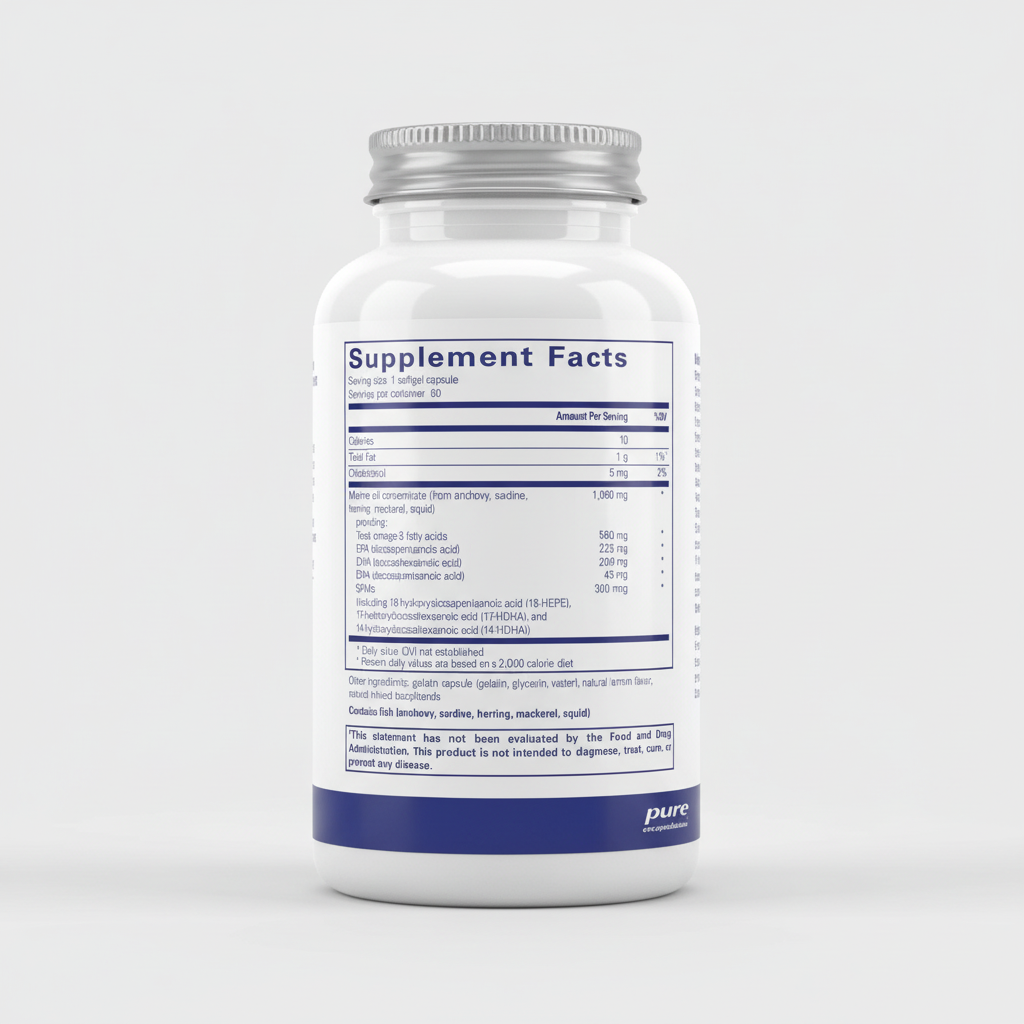 Supplement facts label for a product by pure encapsulations
