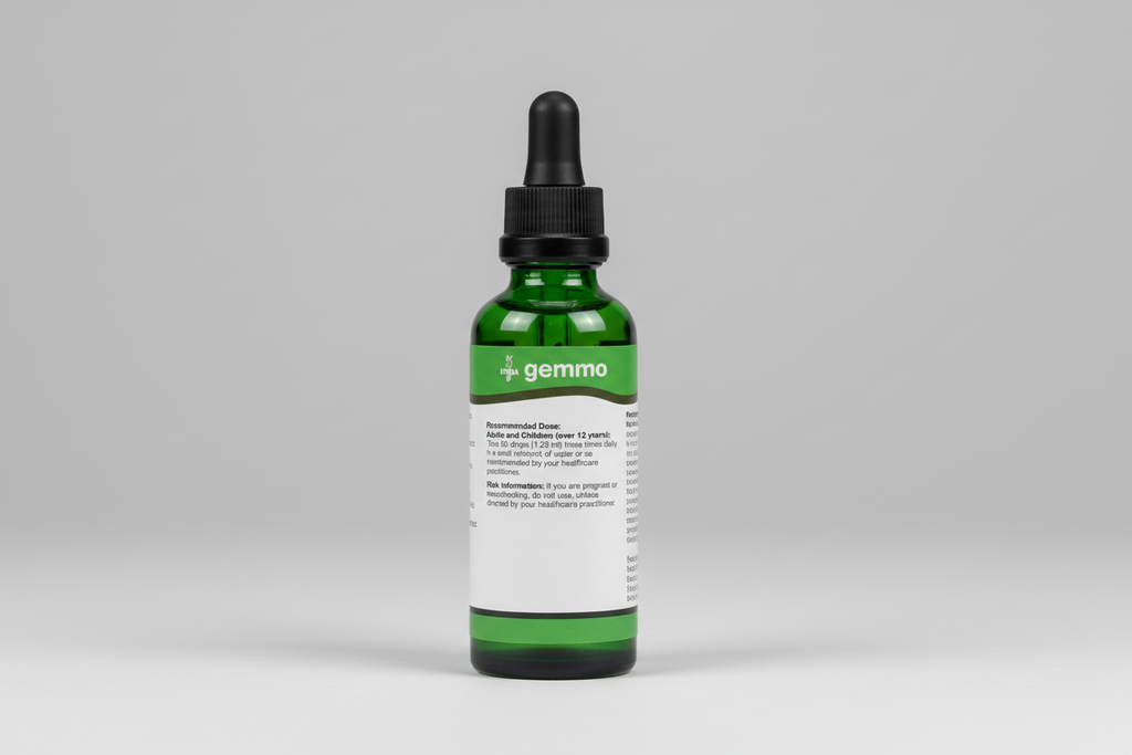 Gemma UNDA supplement packaging with recommended dose and risk information.