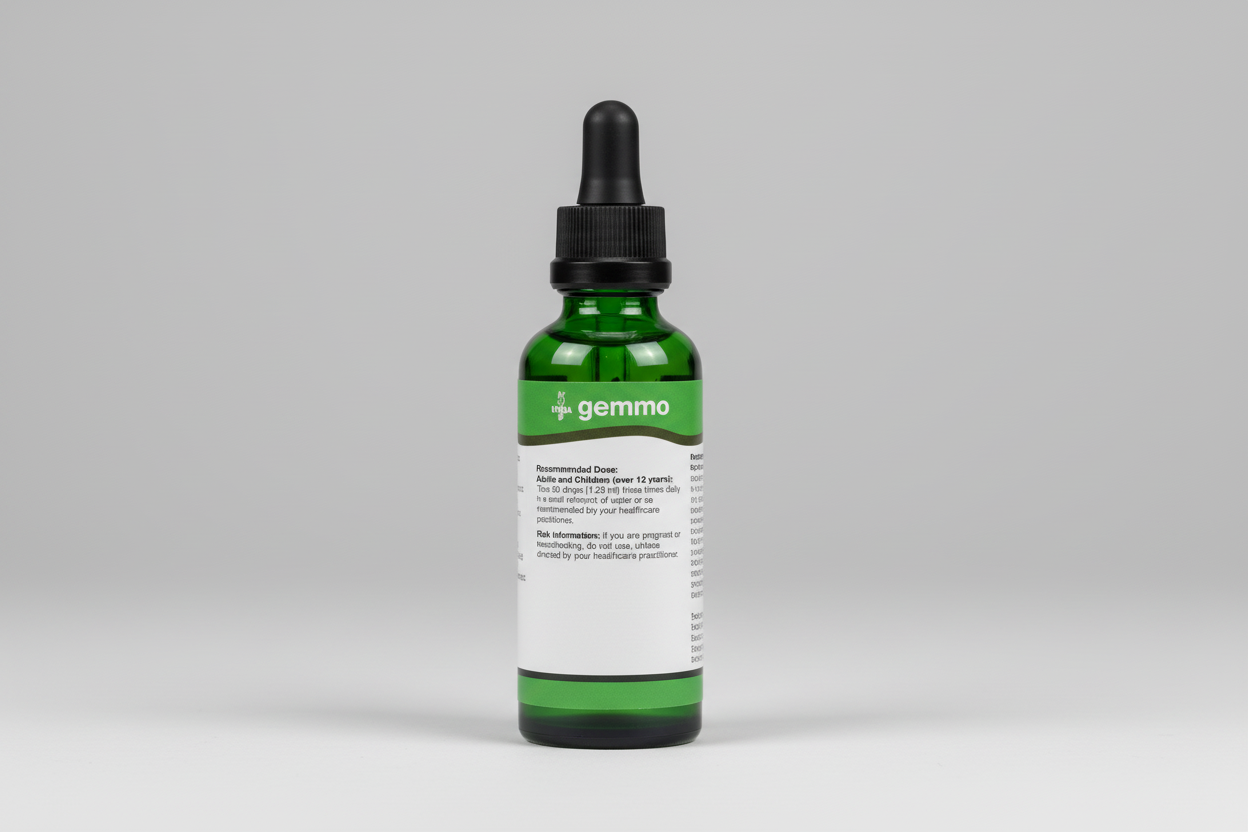 Gemma UNDA supplement packaging with recommended dose and risk information.