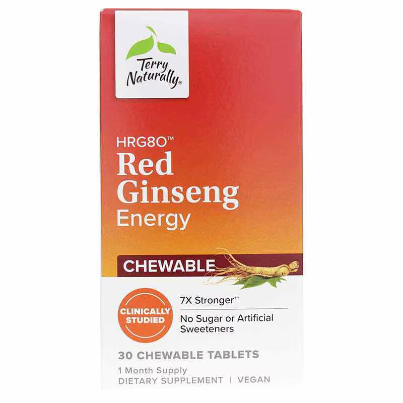 Terry Naturally Red Ginseng HRG80 Energy Chewable 30 Tablets