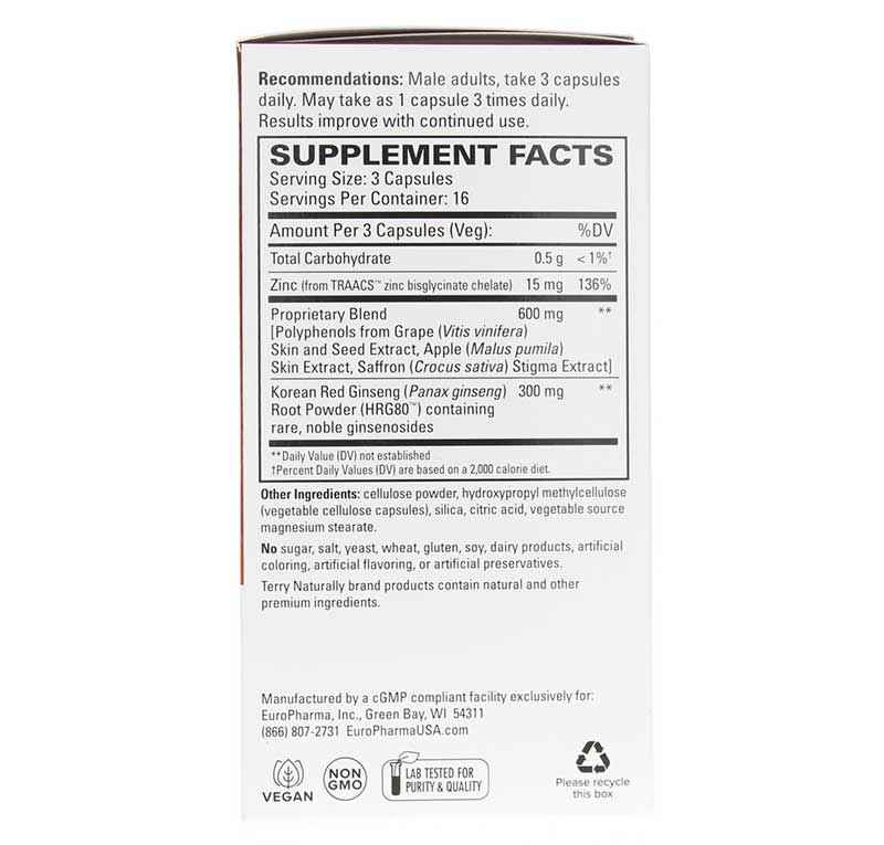Terry Naturally Red Ginseng HRG80 48 Capsules | Adaptogen & Physical Performance