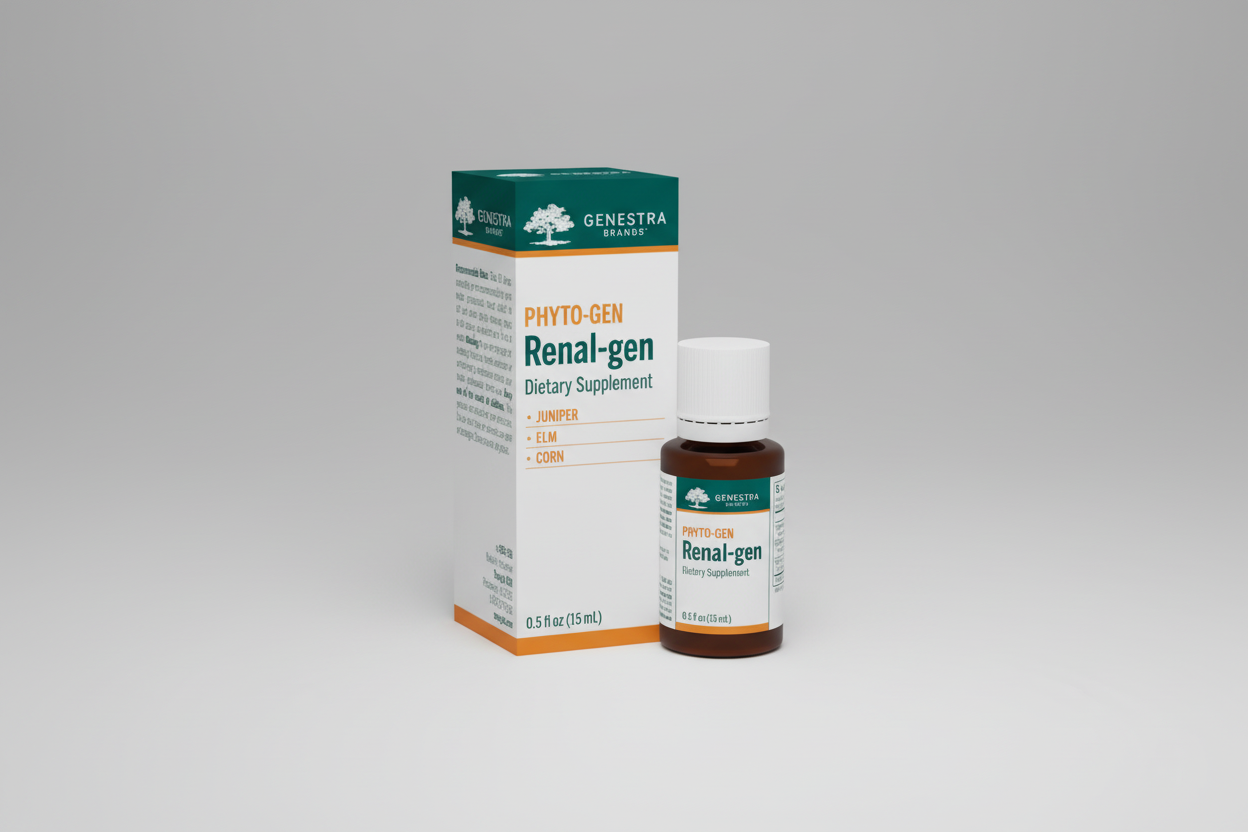 Genestra Phyto-Gen Acn-gen dietary supplement bottle and packaging on a white background