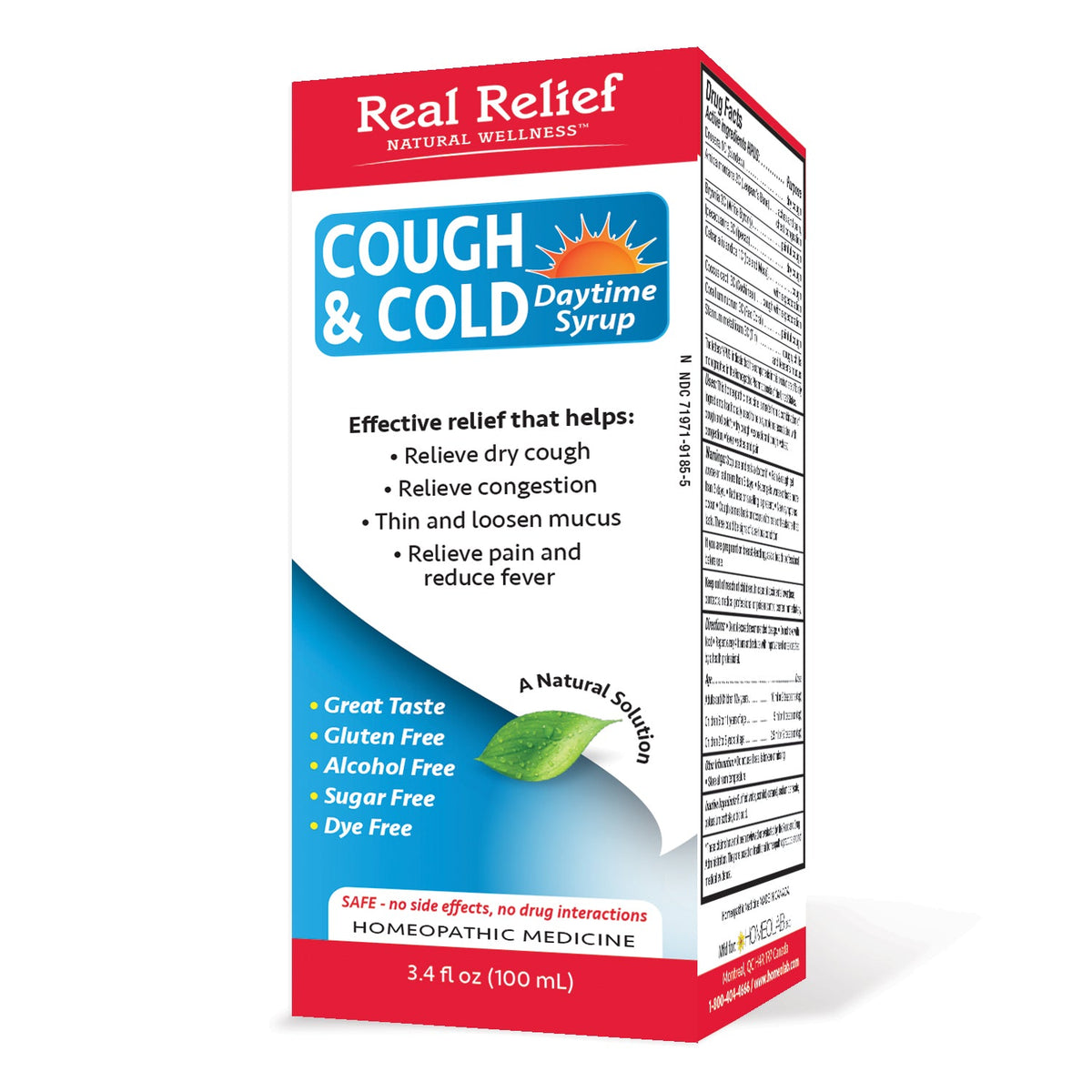 Real Relief Cough & Cold Daytime Syrup — 3.4 fl oz