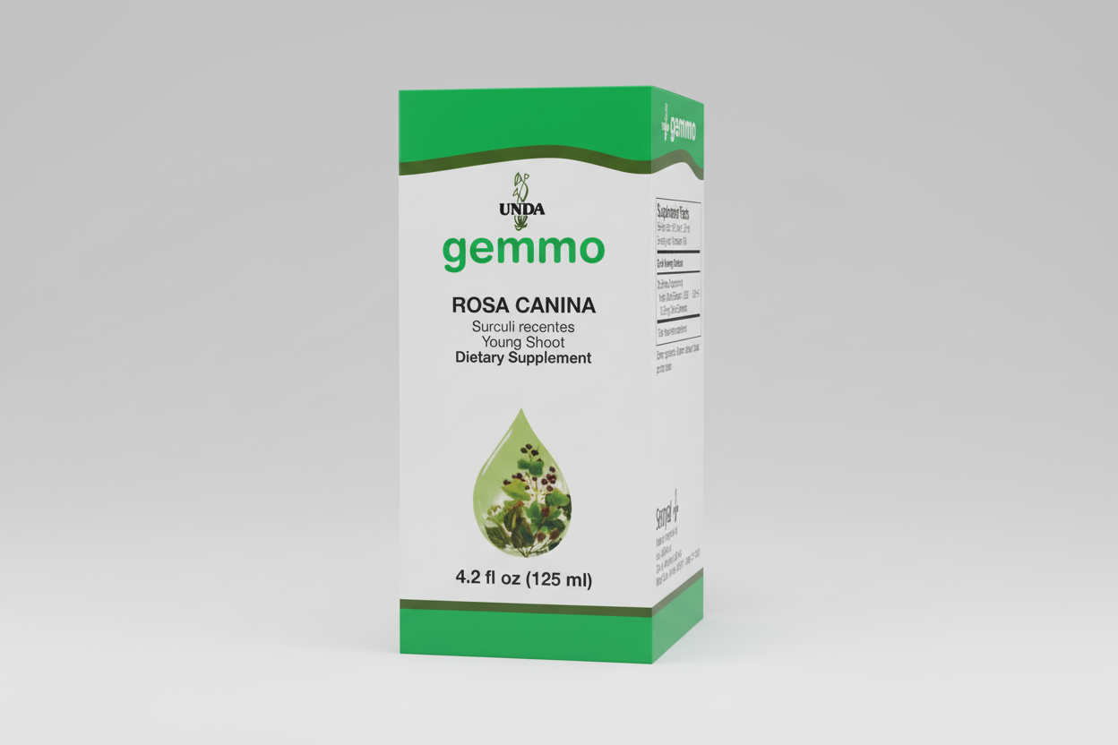 Gemmo Zea Mays dietary supplement bottle with green label