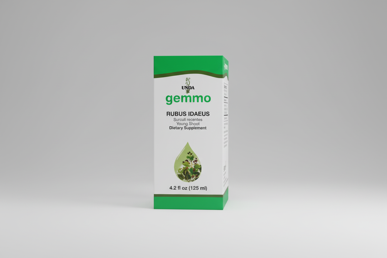 Box of UNDA gemmo Ribes Nigrum with green and white design