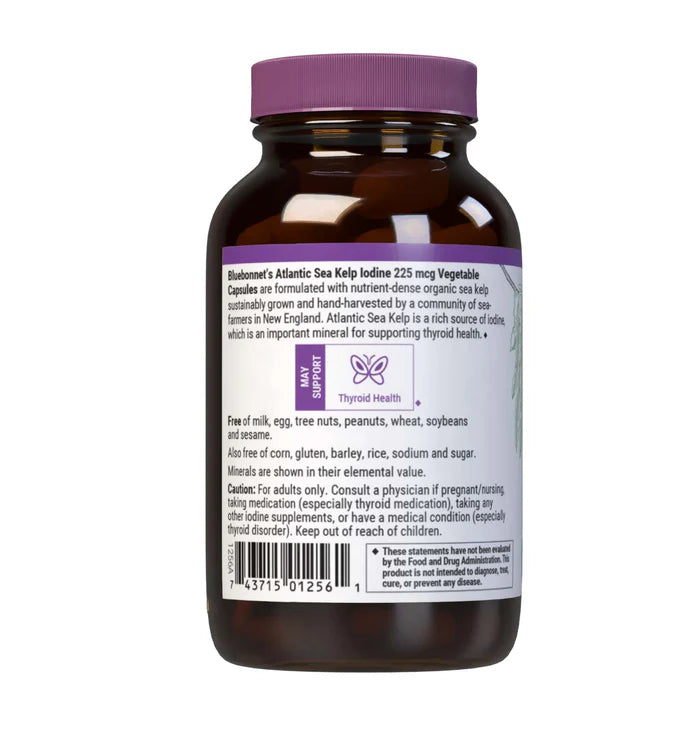Bluebonnet Atlantic Sea Kelp Iodine 225 mcg 120 VCaps