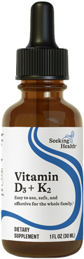 Seeking Health Vitamin D3 + K2 Drops 1 fl oz product packaging