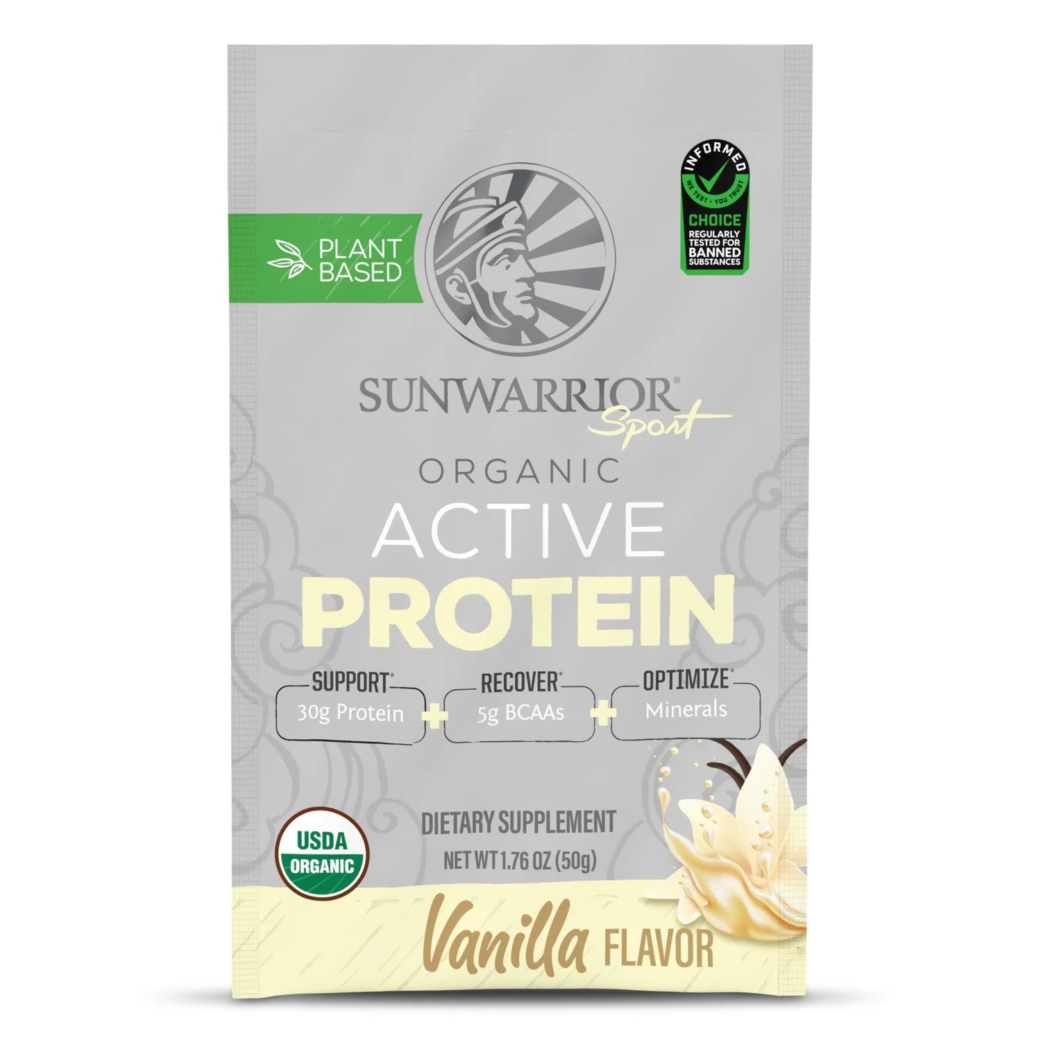 Sunwarrior Active Protein Vanilla Single Serve official front image