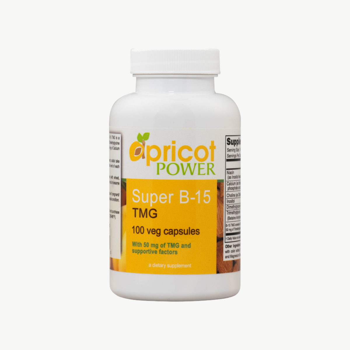 Apricot Power Super B-15 TMG 100 Veg Caps official uniform front image