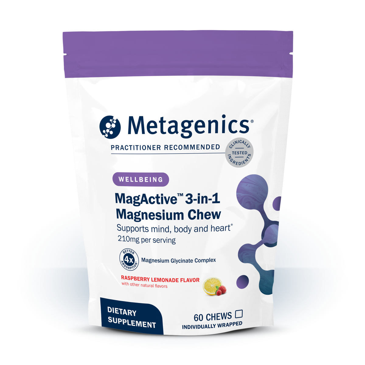Metagenics MagActive 3-in-1 Magnesium Chews 60 Count front product image