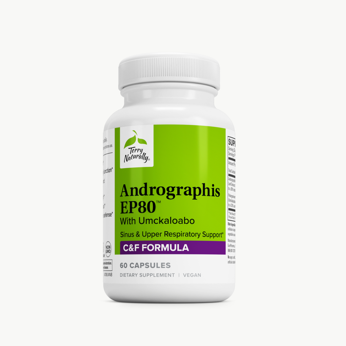 Terry Naturally Andrographis EP80 with Umckaloabo 60 Capsules official uniform front v2 1200x1200