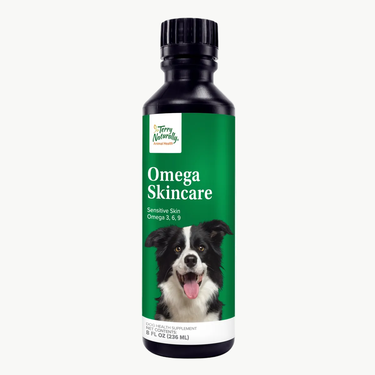 Terry Naturally Animal Health Dog Omega SkinCare Oil 8 fl oz official uniform front v2 1200x1200