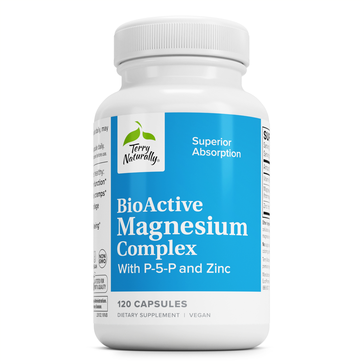 Terry Naturally BioActive Magnesium Complex 120 Capsules official uniform front v2 1200x1200