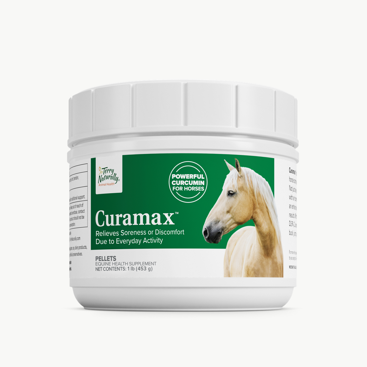 Terry Naturally Curamax Powerful Curcumin for Horses 1 lb Pellet official uniform front v2 1200x1200