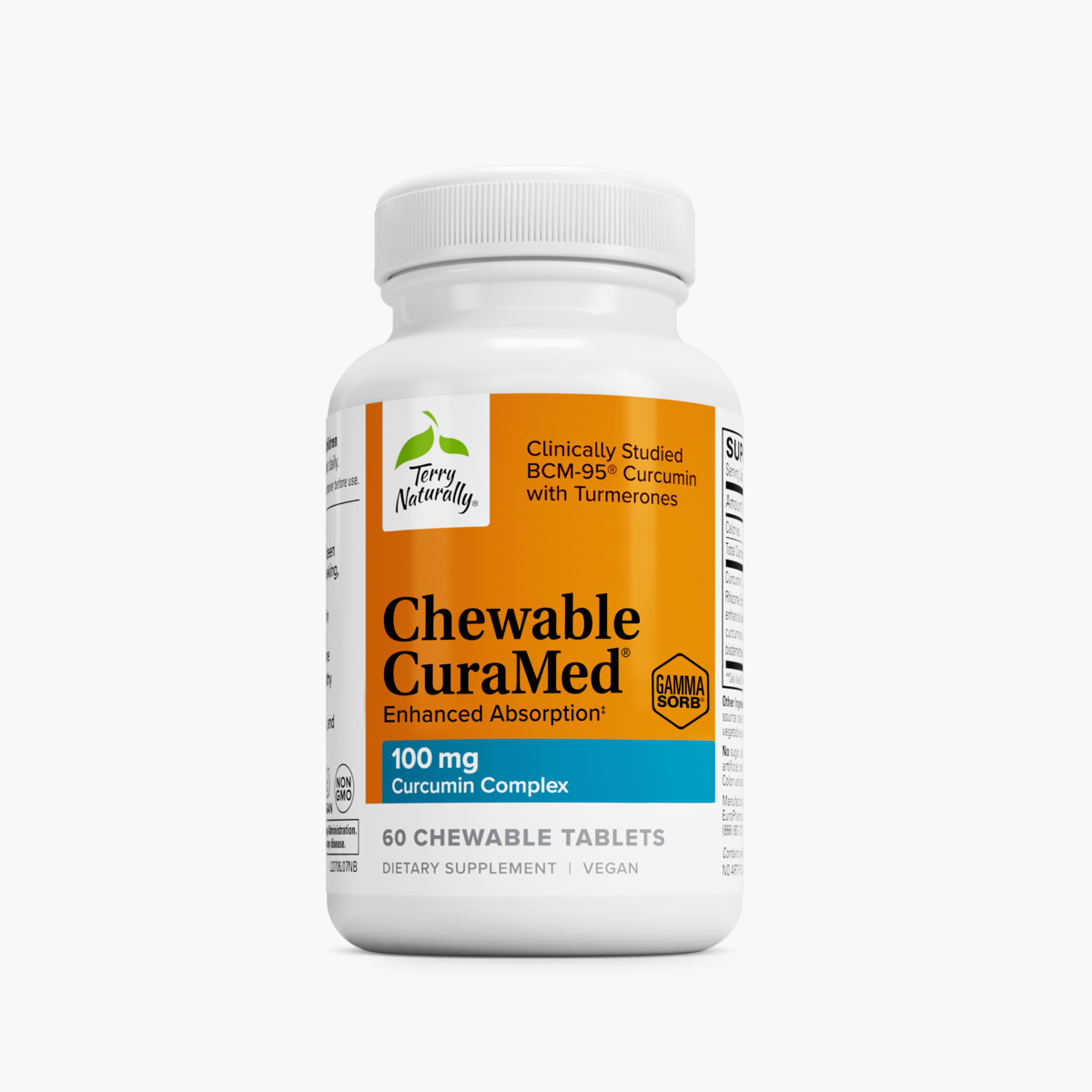 Terry Naturally CuraMed Chewable 100 mg 60 Tablets official uniform front v2 1200x1200