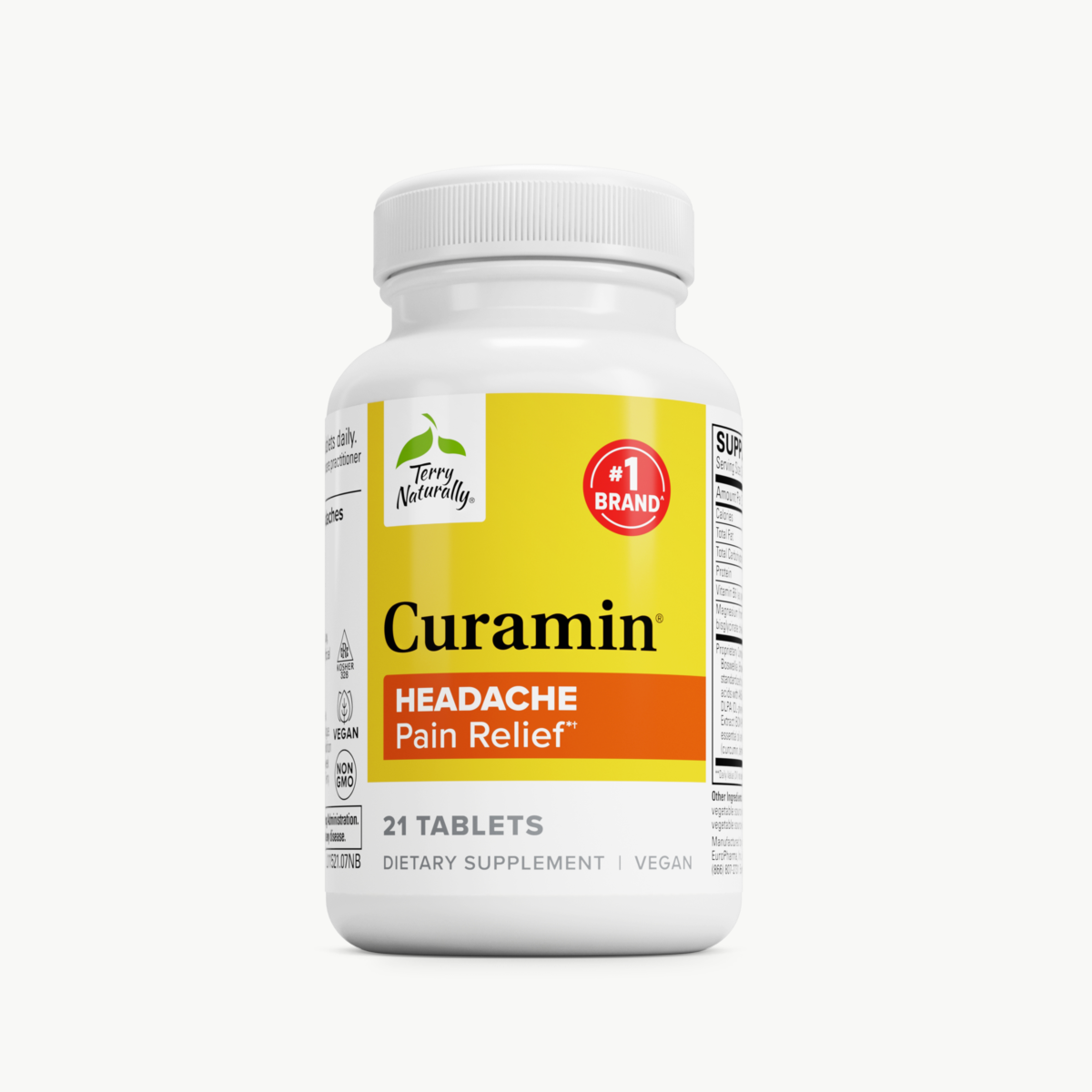 Terry Naturally Curamin Headache 21 Tablets official uniform front v2 1200x1200