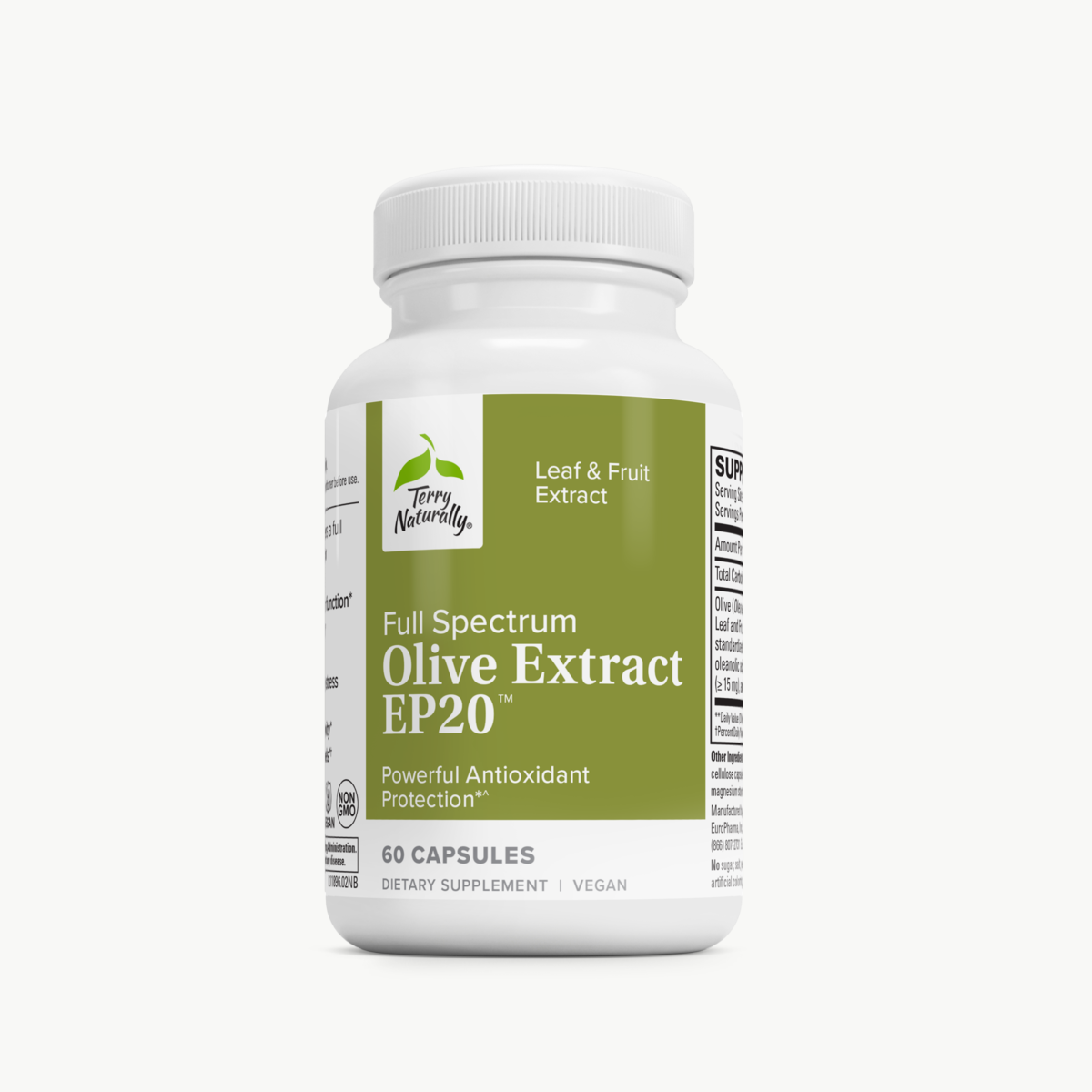 Terry Naturally Full Spectrum Olive Extract EP20 60 Capsules official uniform front v2 1200x1200