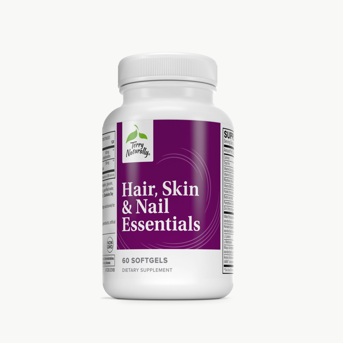 Terry Naturally Hair Skin & Nail Essentials 60 Softgels official uniform front v2 1200x1200
