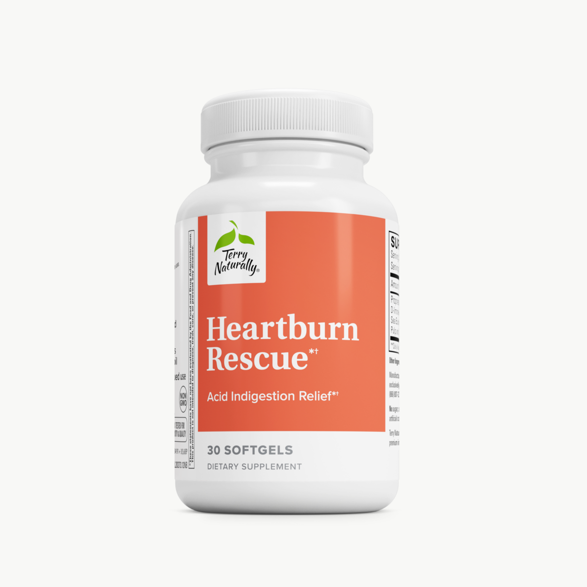 Terry Naturally Heartburn Rescue 30 Softgels official uniform front v2 1200x1200