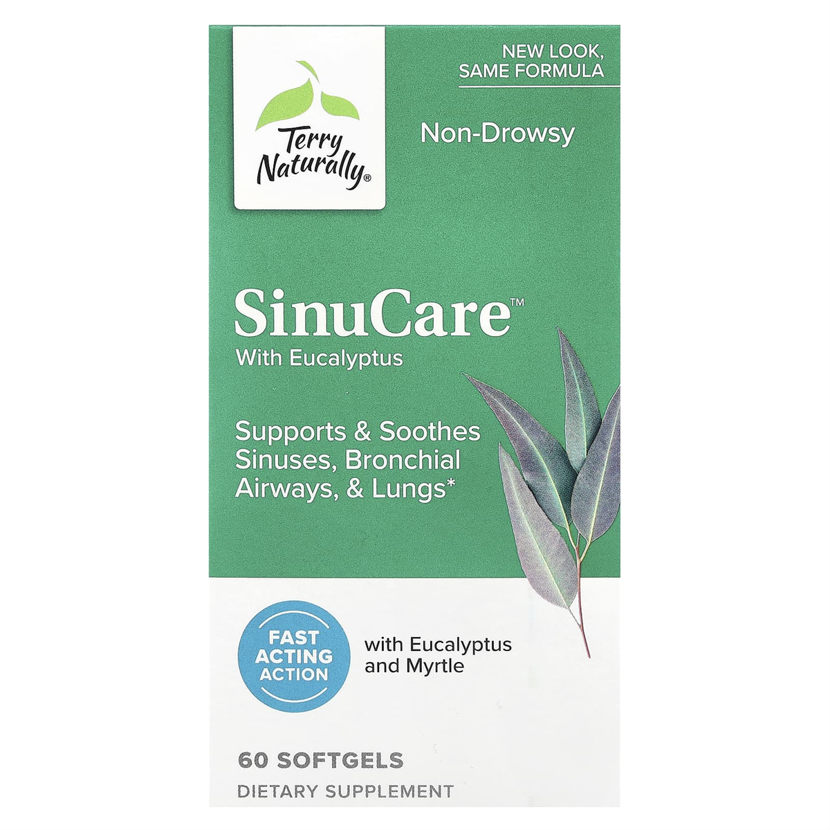 Terry Naturally SinuCare with Eucalyptus 60 Softgels official uniform front v2 1200x1200