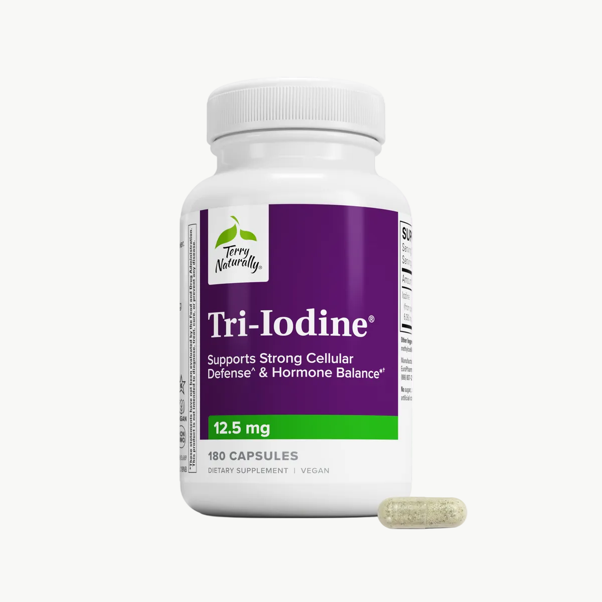 Terry Naturally Tri-Iodine 12.5 mg 180 Capsules official uniform front v2 1200x1200