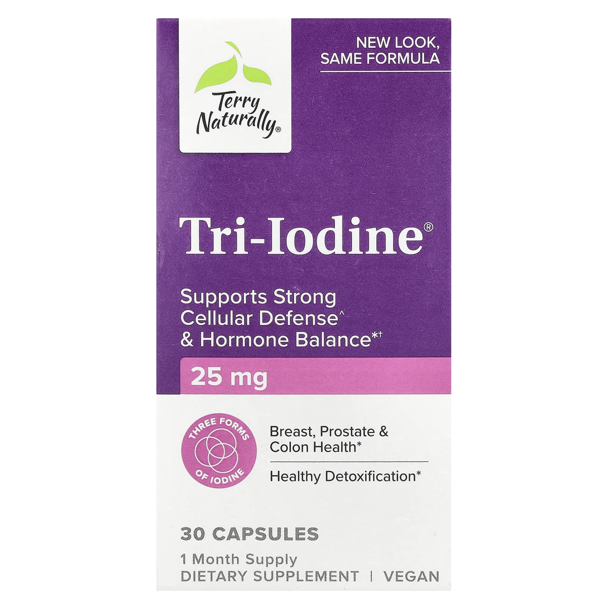 Terry Naturally Tri-Iodine 25 mg 30 Capsules official uniform front v2 1200x1200