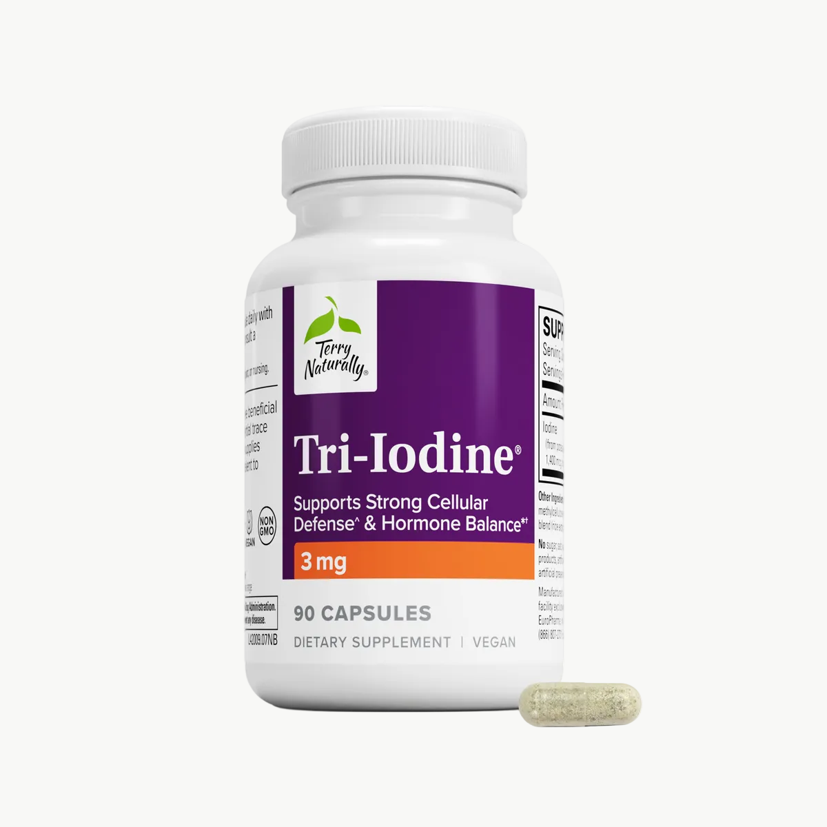 Terry Naturally Tri-Iodine 3 mg 90 Capsules official uniform front v2 1200x1200