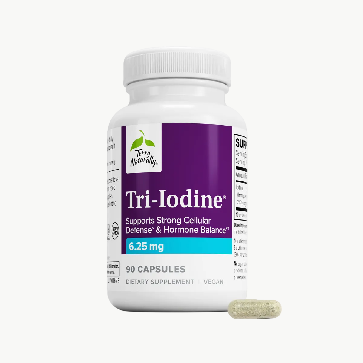 Terry Naturally Tri-Iodine 6.25 mg 90 Capsules official uniform front v2 1200x1200