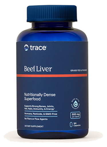 Trace Minerals Beef Liver 500 mg 180 Capsules product packaging