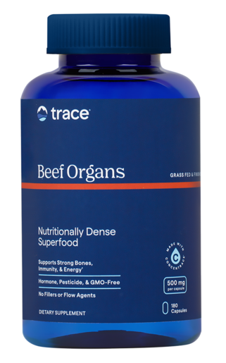 Trace Minerals Beef Organs 500 mg 180 Capsules product packaging