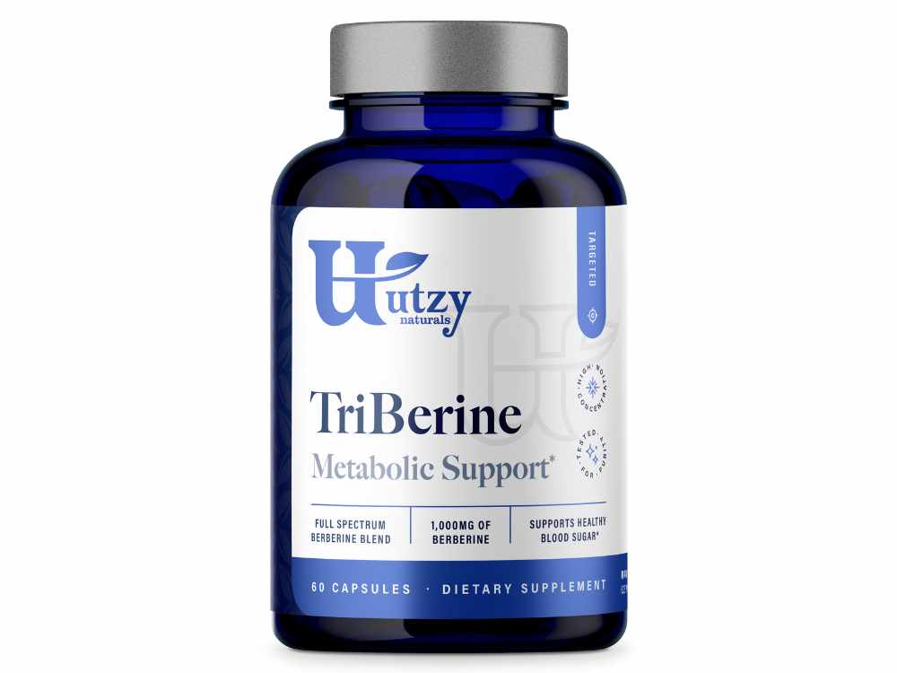 Utzy Naturals TriBerine 60 Capsules official front image