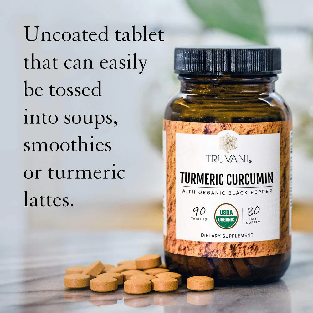 Truvani Organic Turmeric Curcumin 90 Tablets