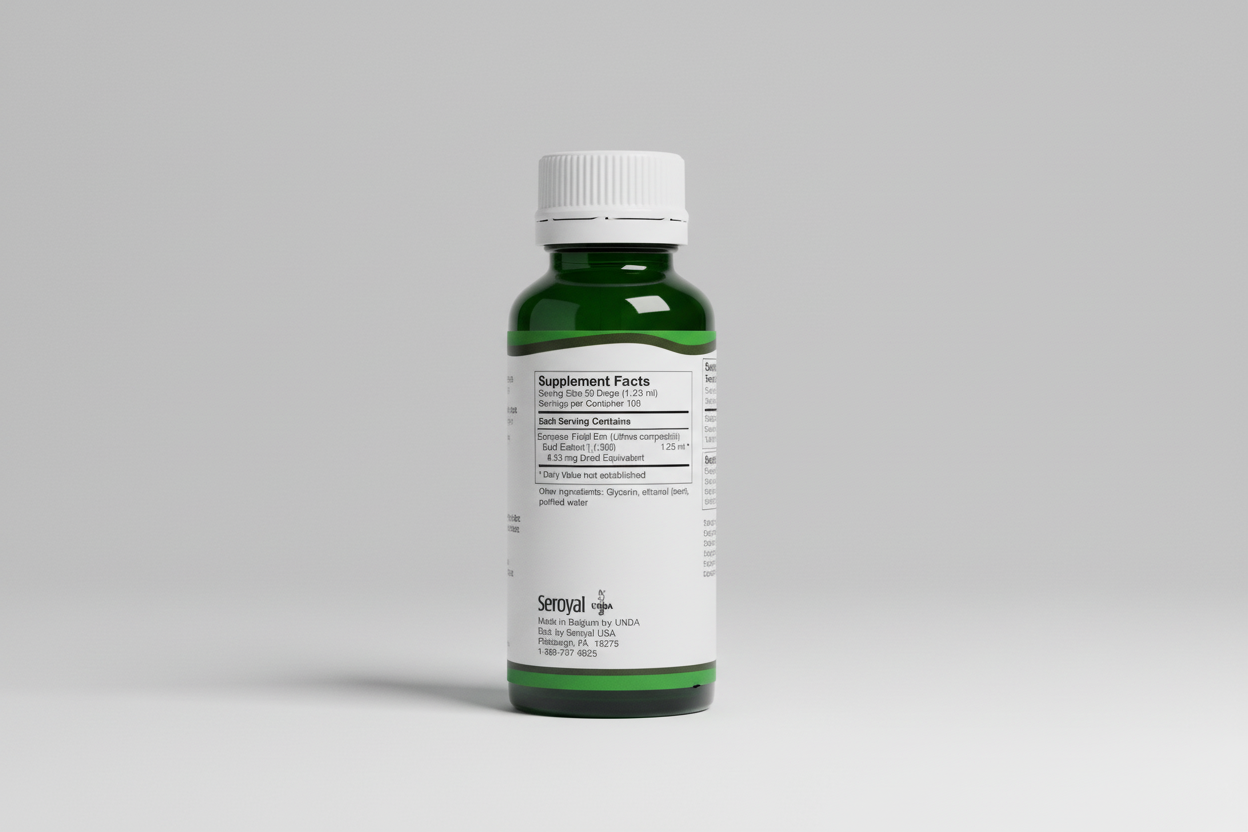 Supplement facts label for UNDA gemmo product on a white background