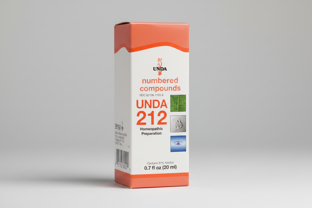 UNDa 212 homeopathic preparation packaging with orange and white design