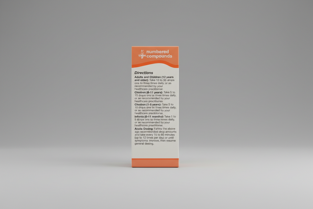 Package of UNDA numbered compounds with dosage instructions.