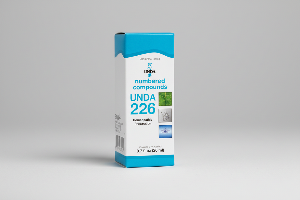 UNDa numbered compounds UNDA 226 homeopathic preparation packaging