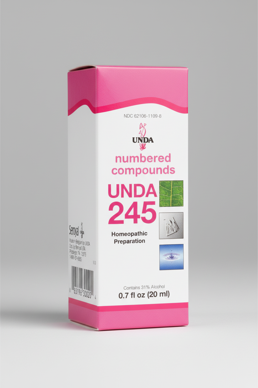 Box of UNDA 202 homeopathic preparation with pink and white design