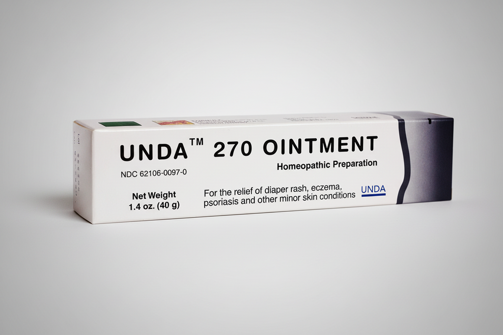 Box of UNDA 270 Ointment with branding and product details.