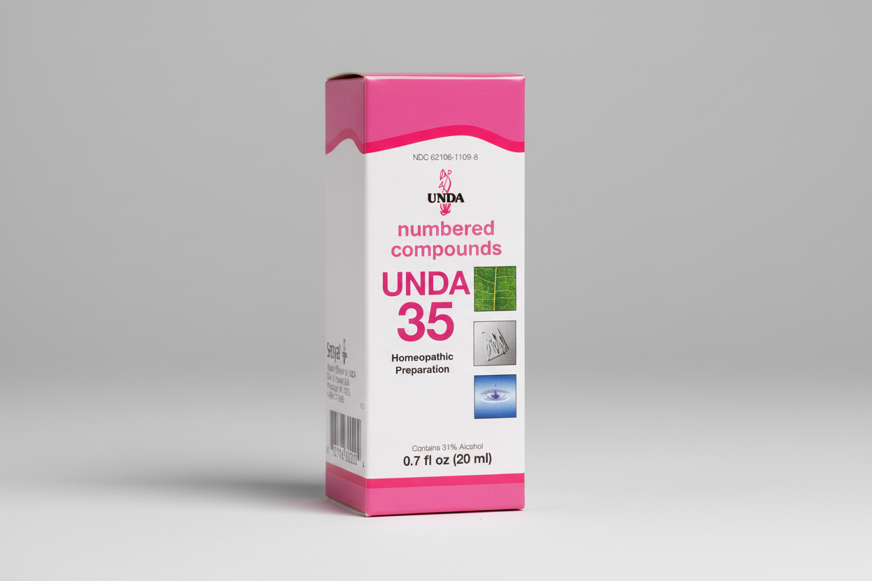 Box of UNDA 41 homeopathic preparation with pink and white design