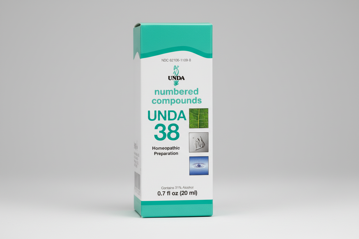 UNDa 24 homeopathic preparation packaging with green and white design