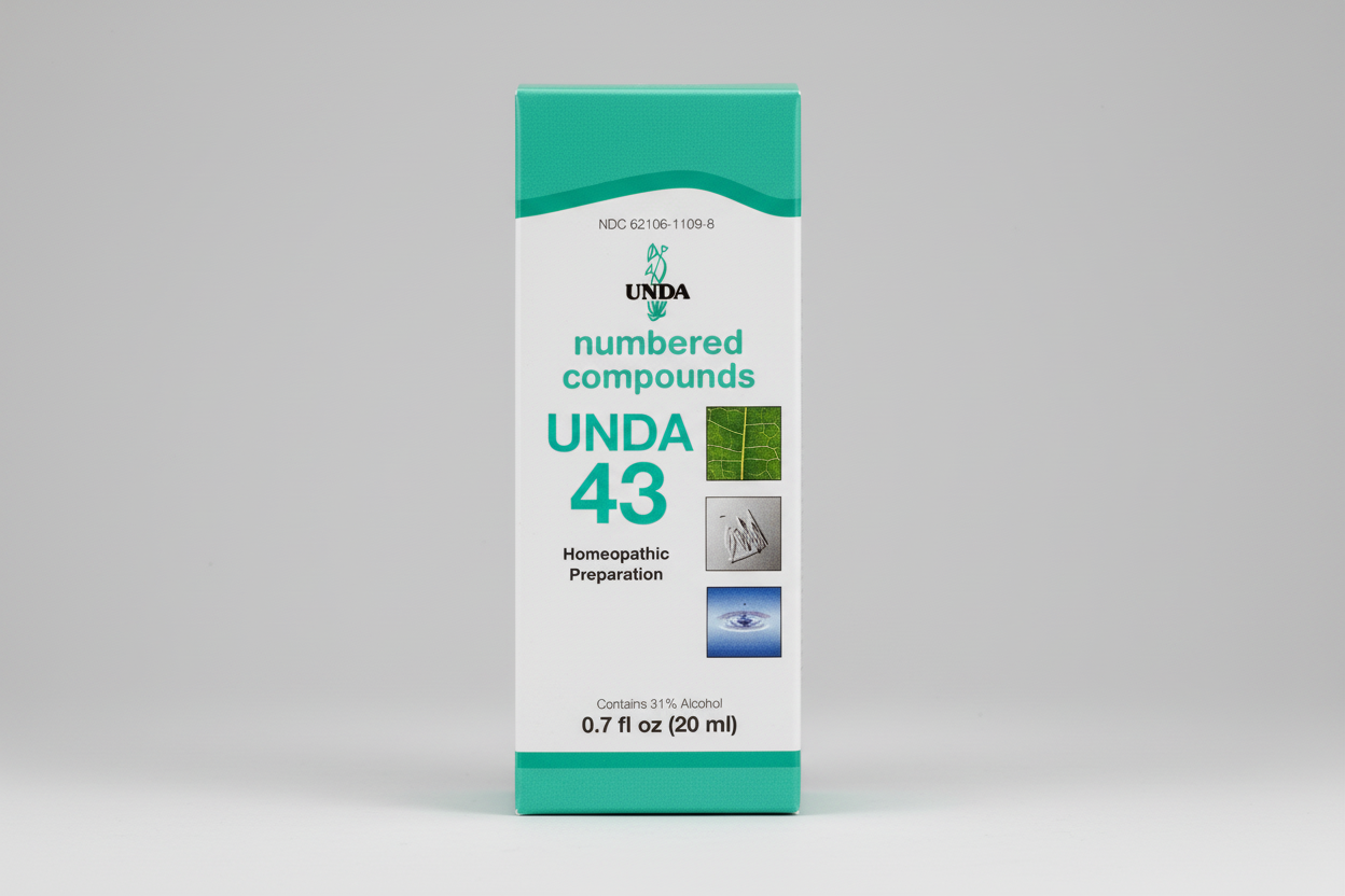 UNDa numbered compounds UNDA 43 homeopathic preparation packaging