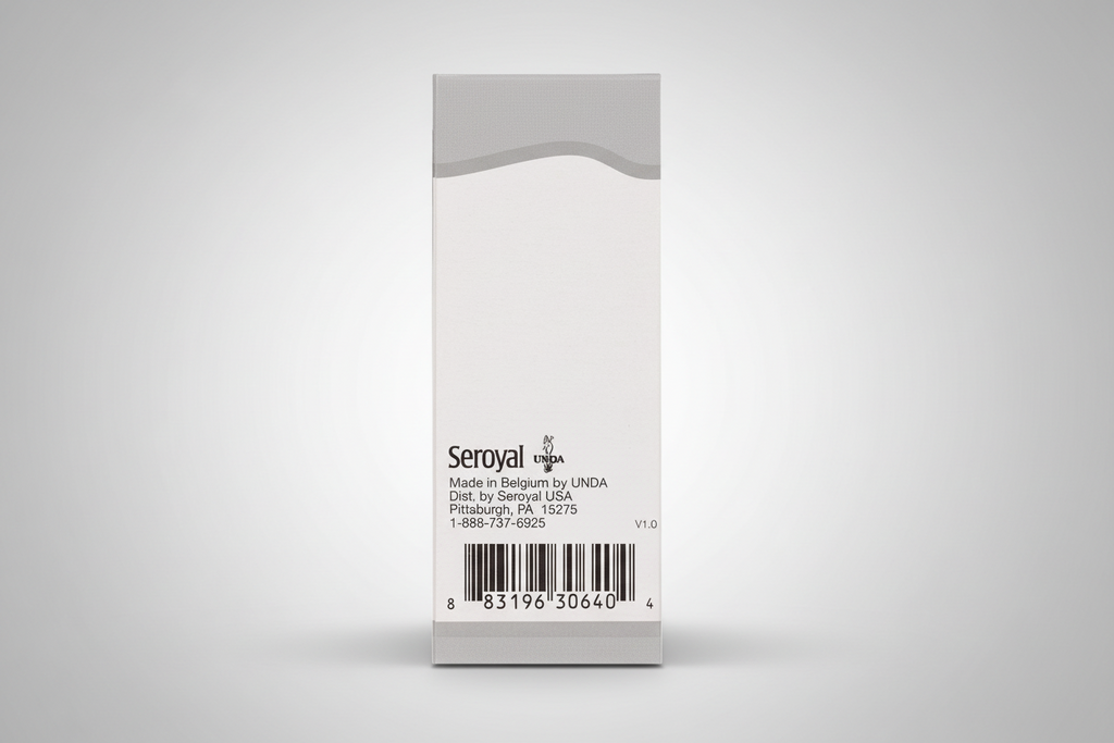 Seroyal by UNDA product packaging with branding and contact information.