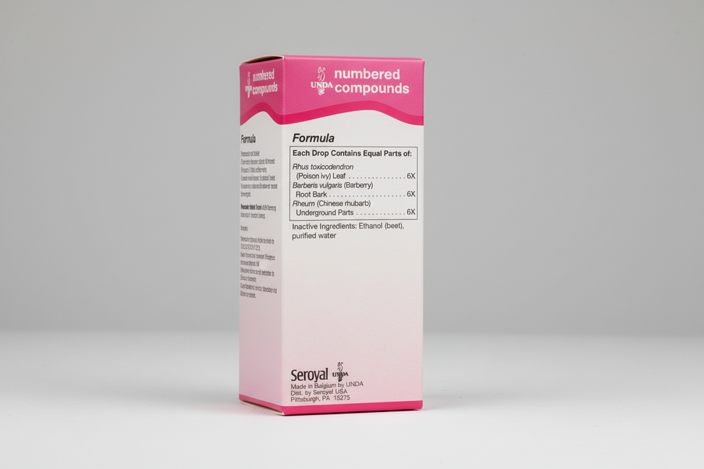 Package of Seroyal numbered compounds with pink and white design