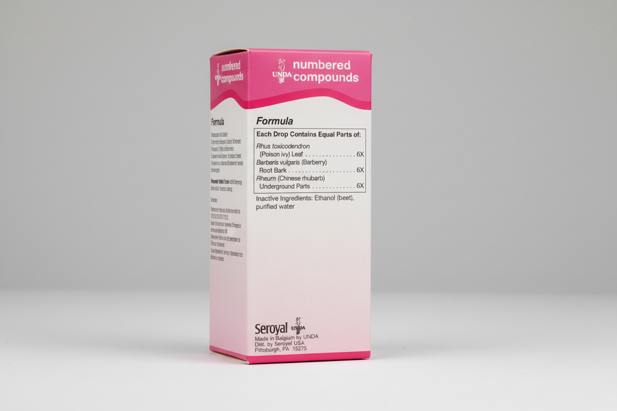 Package of Seroyal numbered compounds with pink and white design