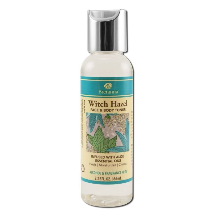 Bretanna Witch Hazel Toner Aloe Fragrance Free – 2.25 fl oz