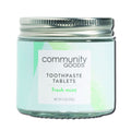 Community Goods Fresh Mint Toothpaste Tablets Glass Jar, 4 oz
