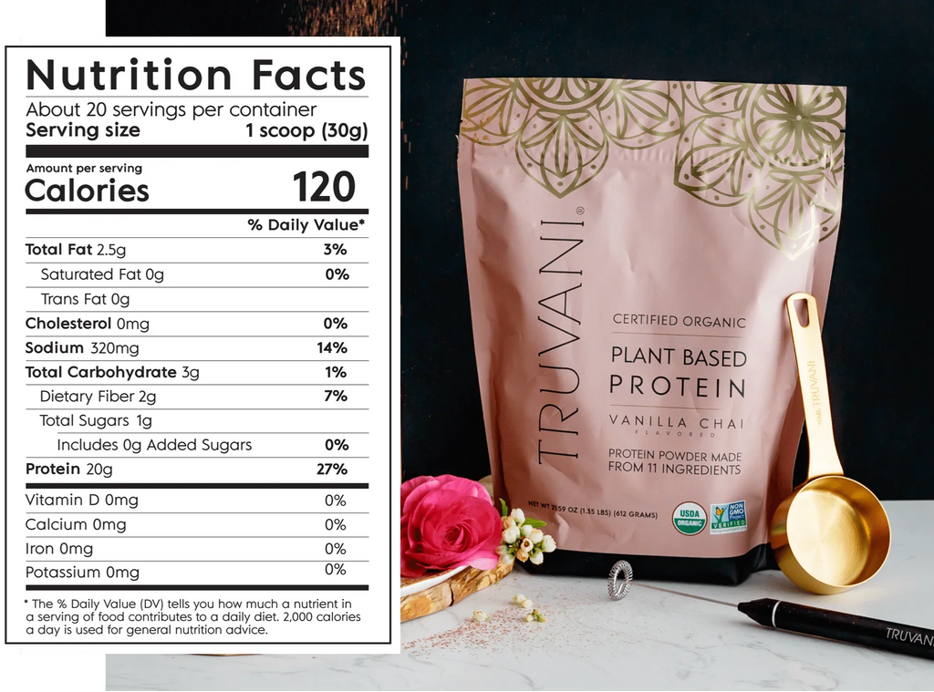 Truvani Vanilla Chai Plant Protein Powder 10 Servings