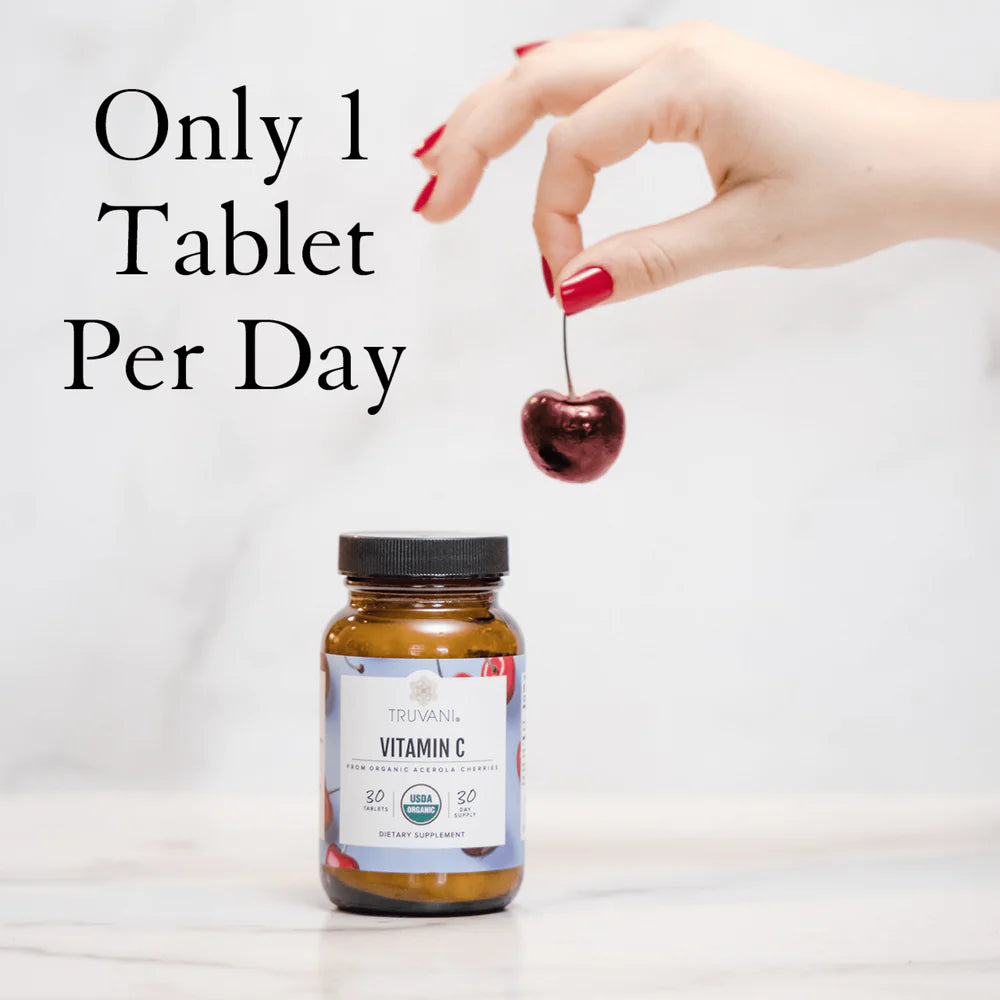 Truvani Vitamin C from Organic Acerola Cherries 30 Tablets