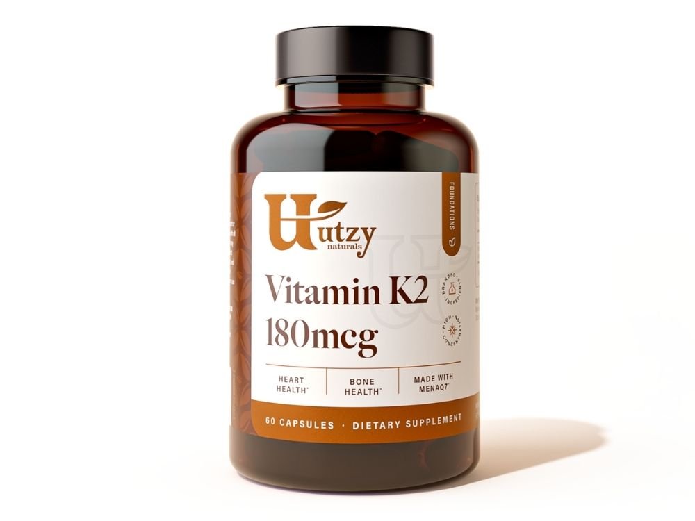 Utzy Naturals Vitamin K2 180 mcg 60 Capsules official front image