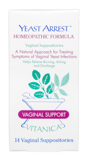 Vitanica Yeast Arrest 14 Suppositories product packaging
